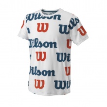 Wilson Tennis Tshirt All Over Logo Tech (Baumwollmix) weiss Jungen